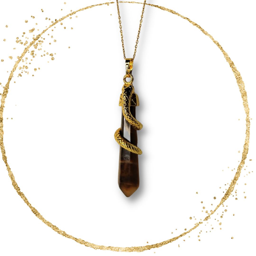 COLLIER PENDENTIF I Œil de Tigre serpent