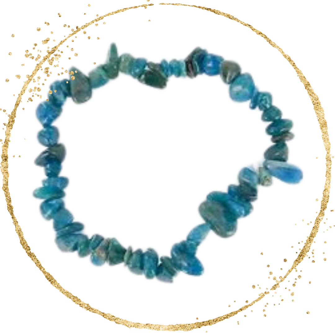 Bracelet chips Apatite bleue I FORCE ET COMMUNICATION