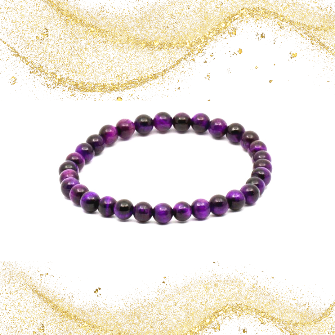 Bracelet Œil de tigre de couleur 8mm