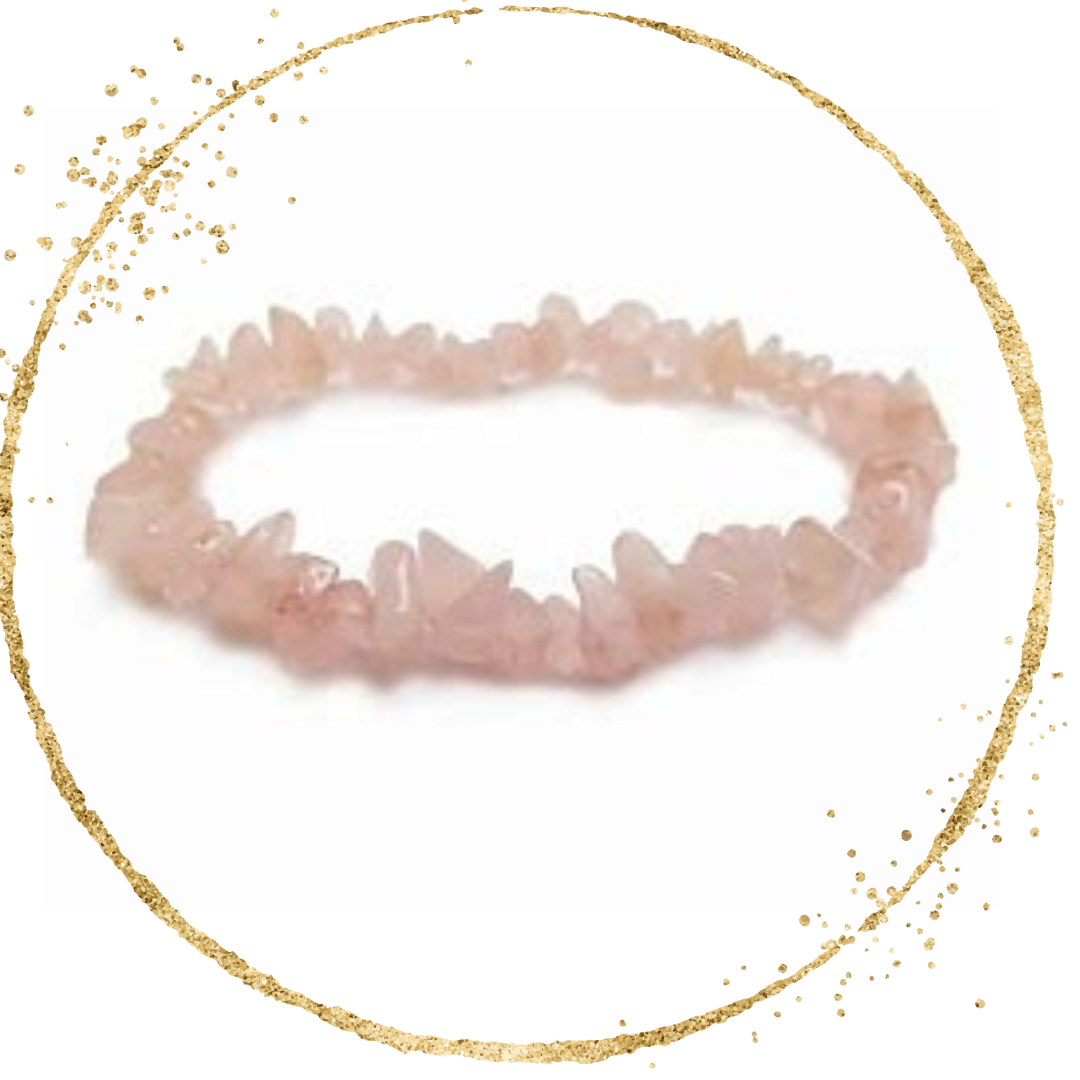 Bracelet chips Quartz rose I AMOUR ET GUERISON