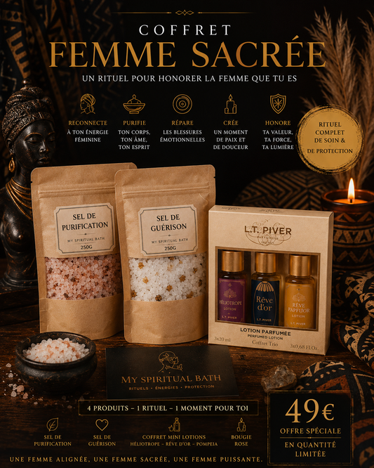 Coffret Femme Sacrée – Rituel de bain spirituel et bien-être féminin
