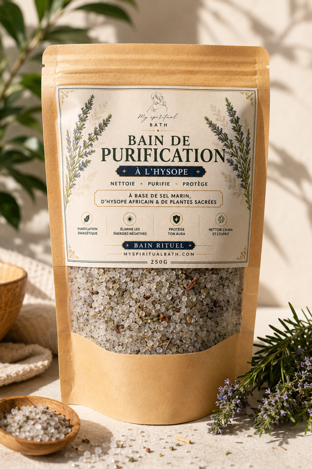 Sels de bain Spirituel + Hysope : PURIFICATION