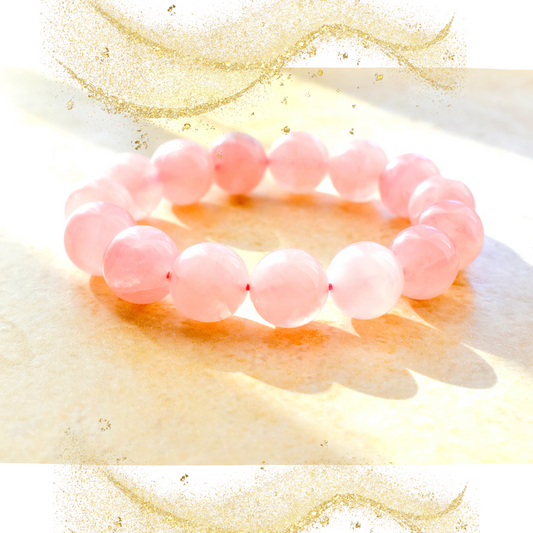 Bracelet perles quartz rose